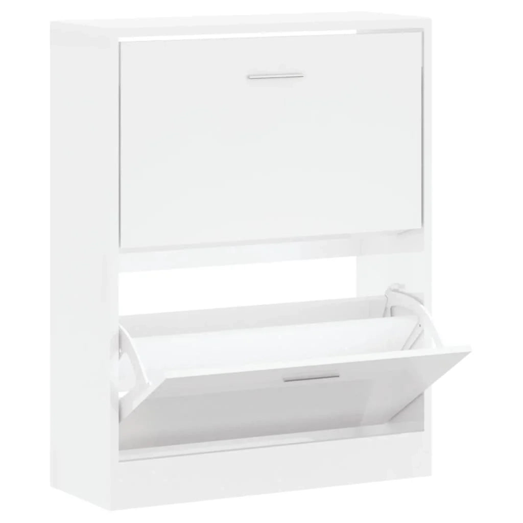 Scarpiera mobile contenitore per scarpe mobile per ingresso/corridoio/soggiorno finitura lucida 63 x 24 x 81 cm legno ingegnerizzato bianco 02_0021312