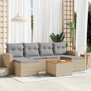 Set Divano da Giardino 7 pz con Cuscini Beige Misto Polyrattancod mxl 90500