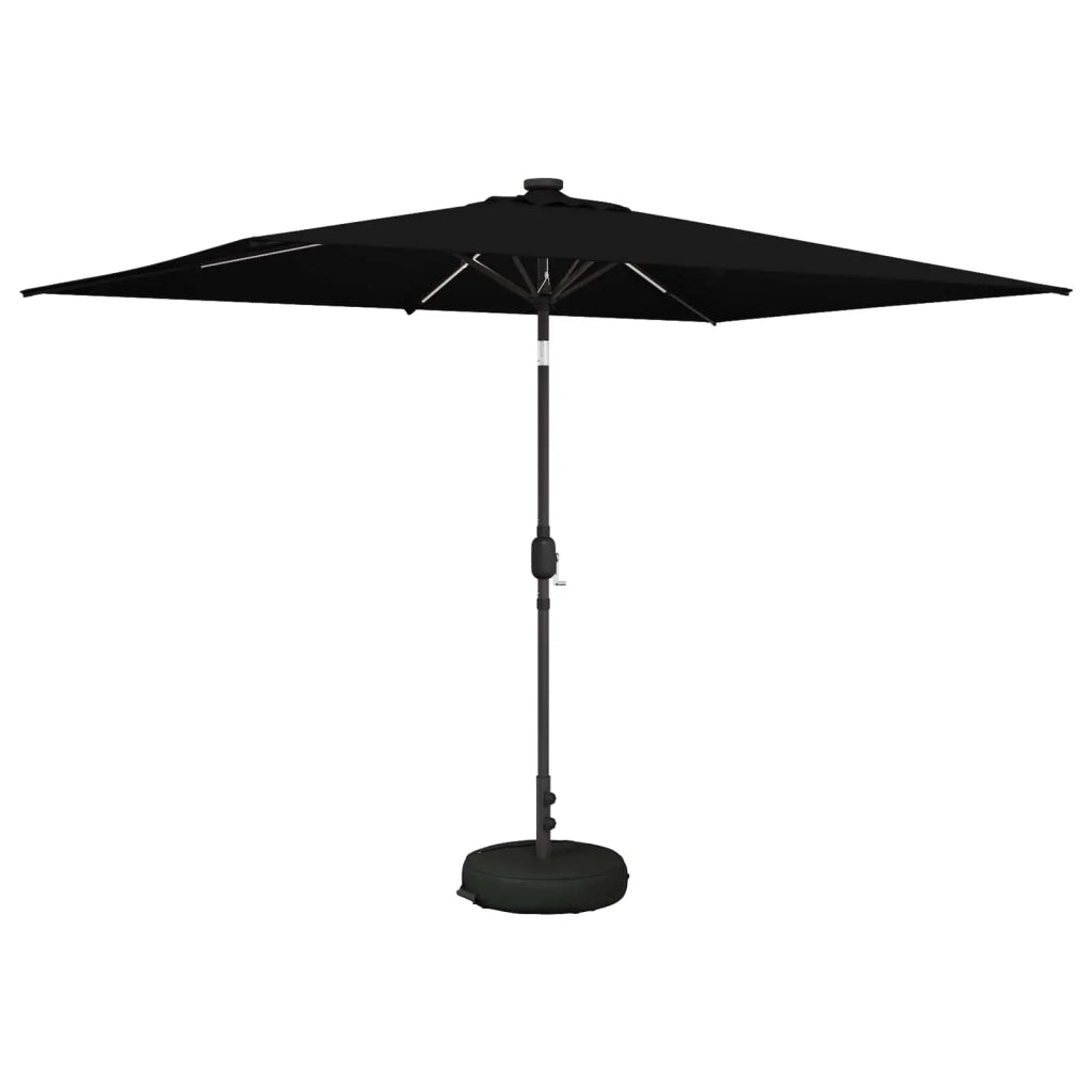 Parasol da giardino con luci LED e base 200 x 300 cm Poliestere 42036245