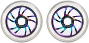 Ruote per skateboard 110mm - Materiale PU - Lega di alluminio - Abec 9 - Prestazioni stunt - Resistenti e assorbono shock - Ruote per scooter