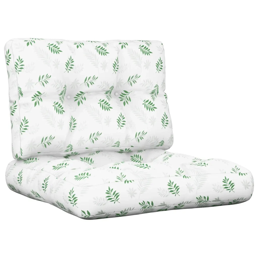 Cuscini per Pallet 2 pz Motivo a Foglie Tessuto 360663