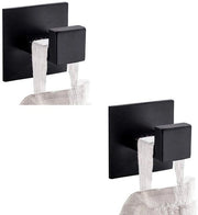 Accessori bagno - Ganci per asciugamani - Moderni e stili - Nero opaco - 2 pezzi - Senza perforazione - Autoadesivi