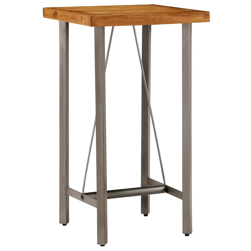 Tavolo da Bar in Teak Massello di Recupero 60x60x107 cm