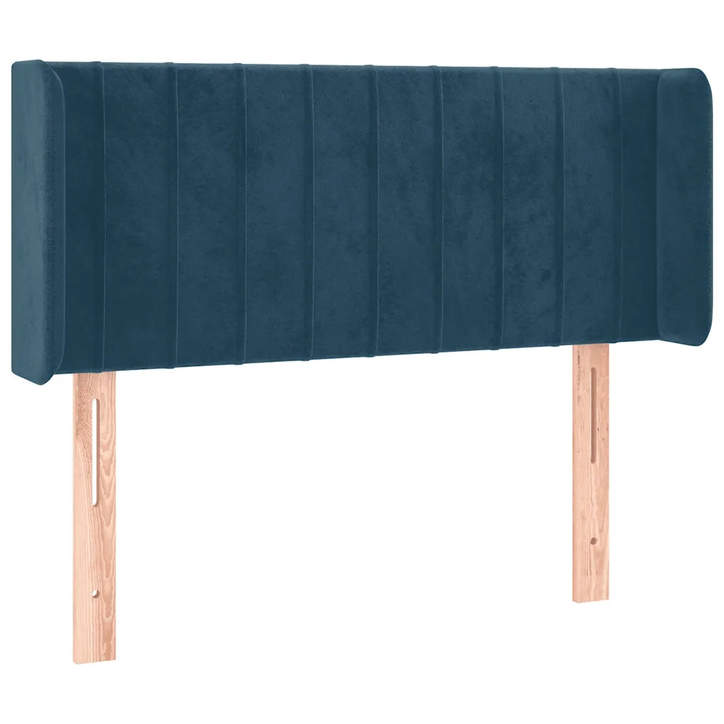 Testiera | Testata ad Orecchio Blu Scuro 93x16x78/88 cm in Velluto