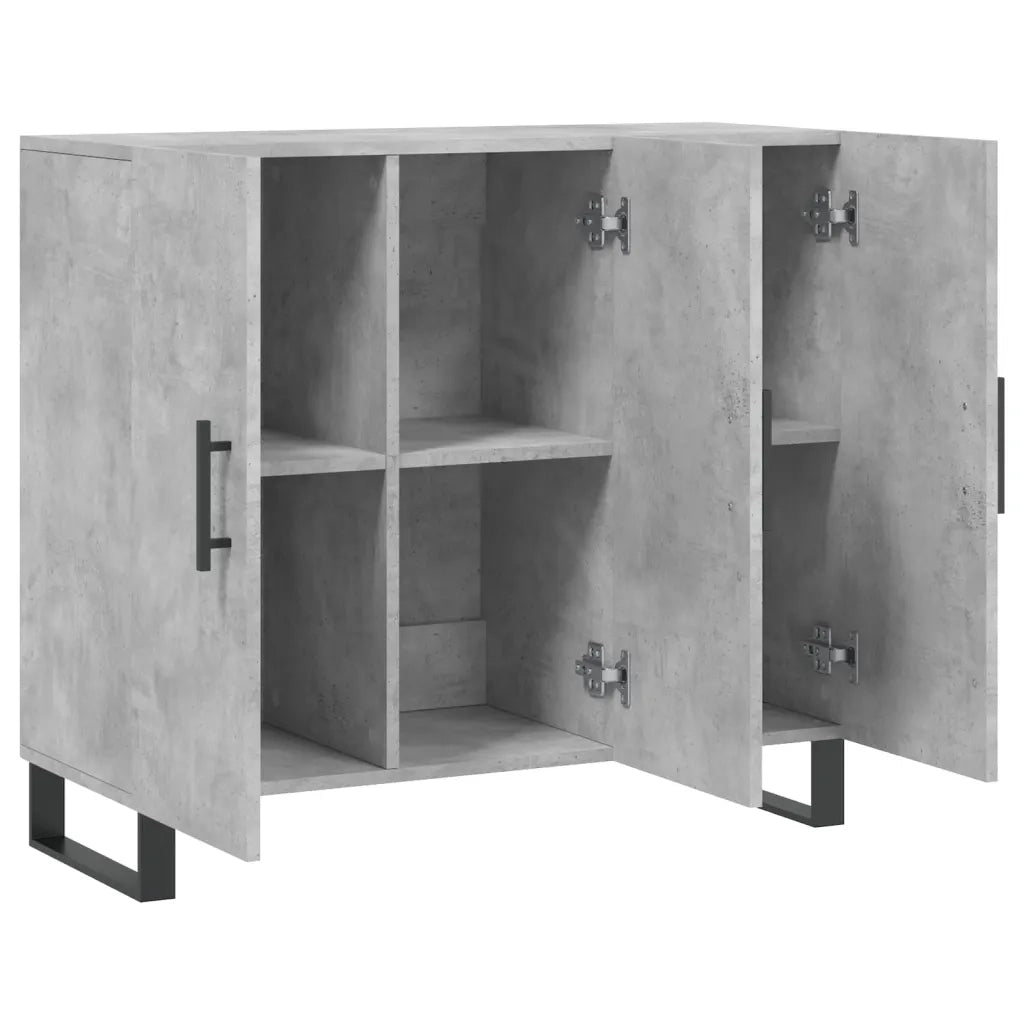 Credenza-Buffet-Armadio da cucina Grigio Cemento 90x34x80 cm in Legno Multistrato 781771