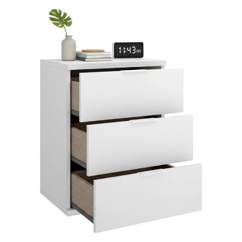 Sturgis, Comodino un Ripiano, 34x42x57h cm Bianco