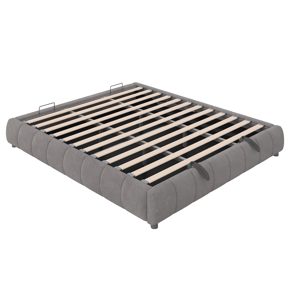 Letto-Xylo-180x200 cm-LED, idraulico, sospeso, grigio