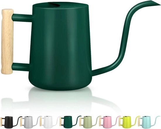 Giocattolo decorativo da 1 litro con tubo di alluminio inox e lungo getto d'acqua Alpino Verde