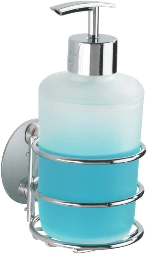 Dispensatore di sapone Turbo-Loc - fissaggio senza forare - riempibile - 1 pezzo - bianco - plastica