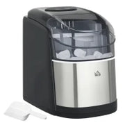 Macchina del Ghiaccio Autopulente da 9 Cubetti in 6-12 Minuti, in PP e Acciaio Inox, 24.2x35.3x33 cm, Nera