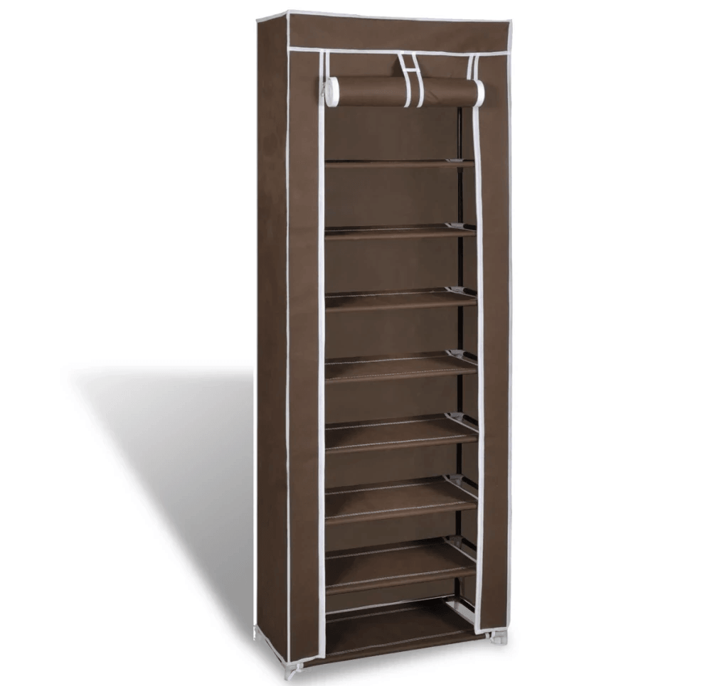 Scarpiera ripiano 20 paia tessuto marrone 2002035