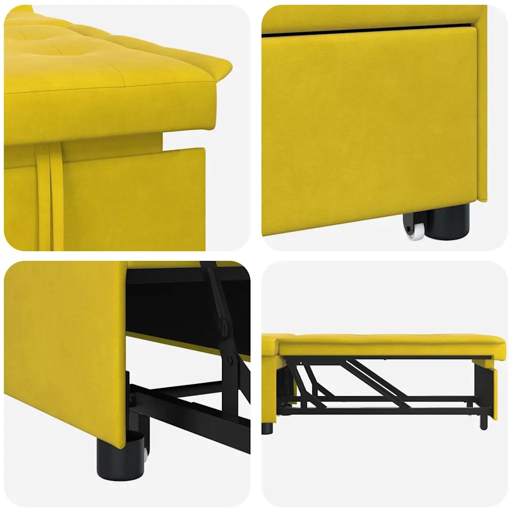 Divano letto | Sof¨¤ letto | Letto singolo Giallo 194 x 67 x 82 cm Velluto