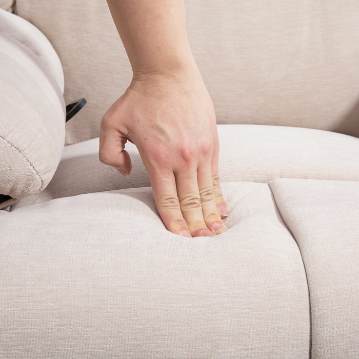 Poltrona Reclinabile Massaggio e Riscaldamento con 5 Programmi e 8 Punti Vibranti Imbottitura a Molle Beige