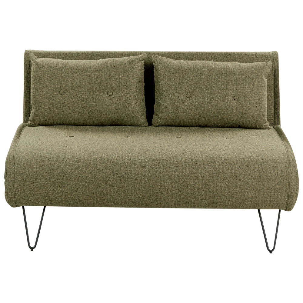 Set da salotto 3 posti con cuscini in tessuto verde oliva stile glamour elegante