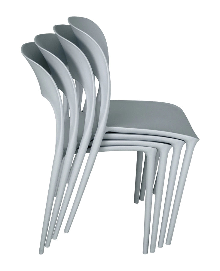 Set da 2 sedie impilabili in polipropilene grigio chiaro - Maya - SD01MAPP