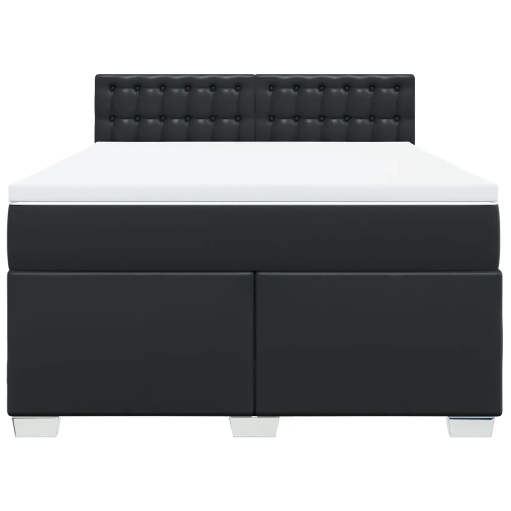 Giroletto a Molle con Materasso Nero 140x190 cm in Similpelle 3288420