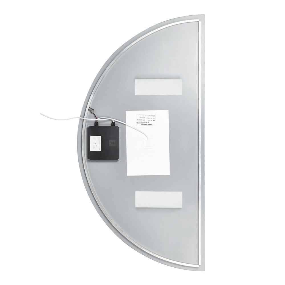 Specchio LED sospeso 50 x 100 cm semicircolare moderno contemporaneo per il bagno Vanity montato a parete per il trucco in camera da letto