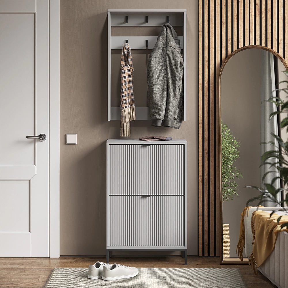 Vicco Armadio da ingresso Grigio 60 x 92 cm Set, 2 parti