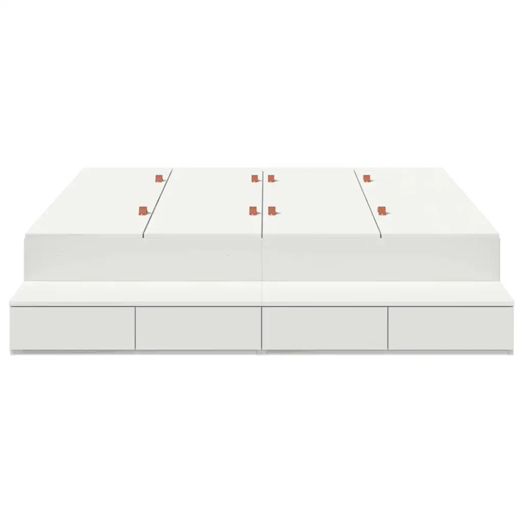 Struttura letto con contenitore Bianco 140 cm Legno multistrato 3335693