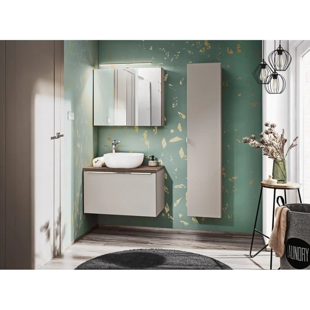 Mobile sottolavabo VANTA taupe 80 cm – modello sospeso con 2 cassetti