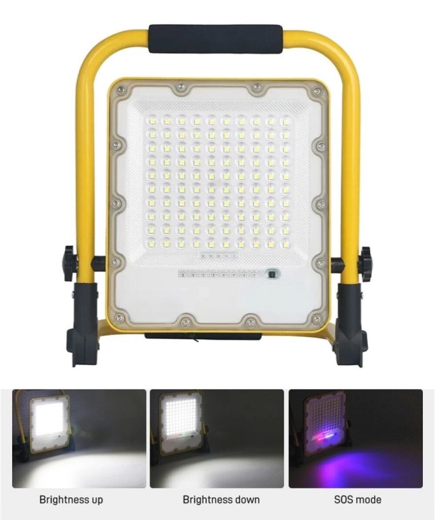 FARO FARETTO 100W LED EMERGENZA BATTERIA RICARICABILE PORTATILE ESTERNO T1100