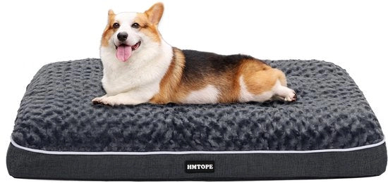 Letto per cani ortopedico, cuscino per cani con doppio strato lavabile, gabbia per cani rimovibile, 90 cm per cani piccoli e medi, colore grigio scuro