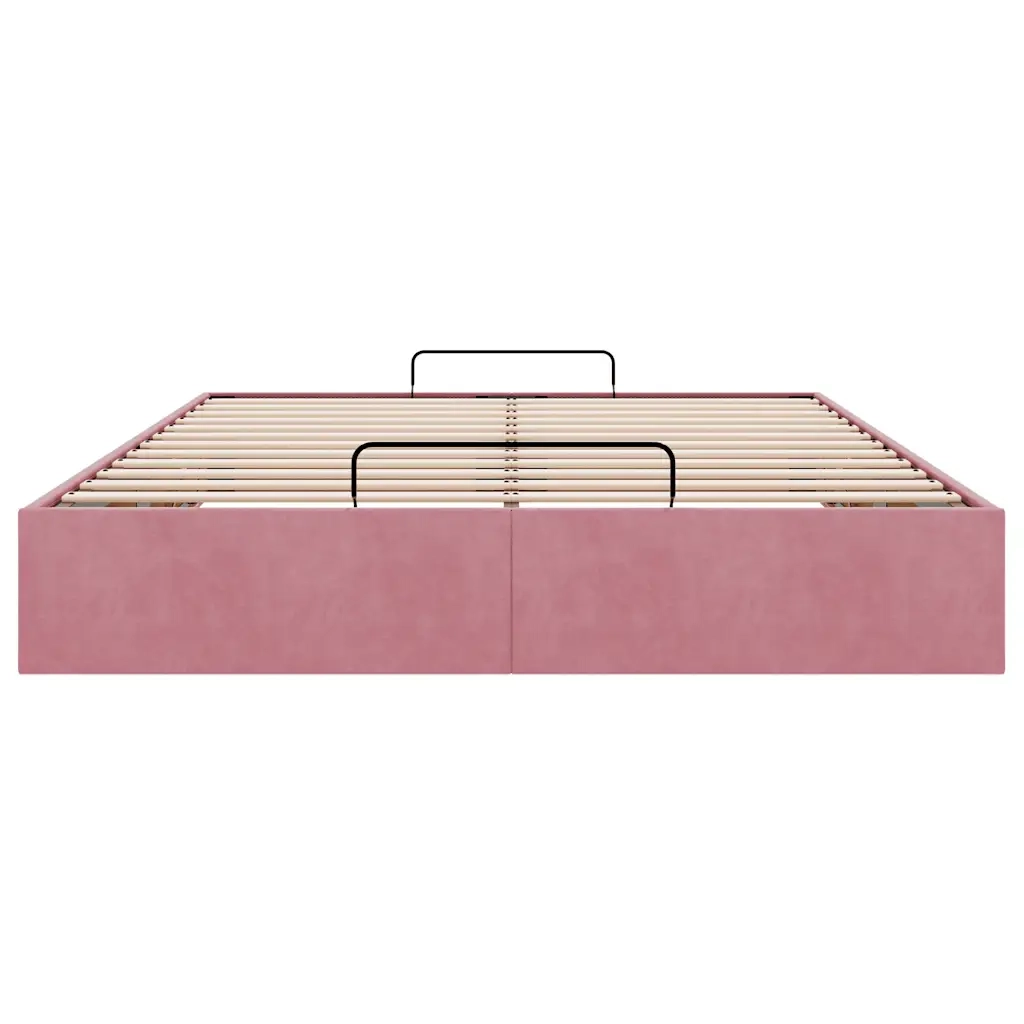 Struttura Letto Pouf senza Materasso Rosa 140x190 cm in Velluto 3310966