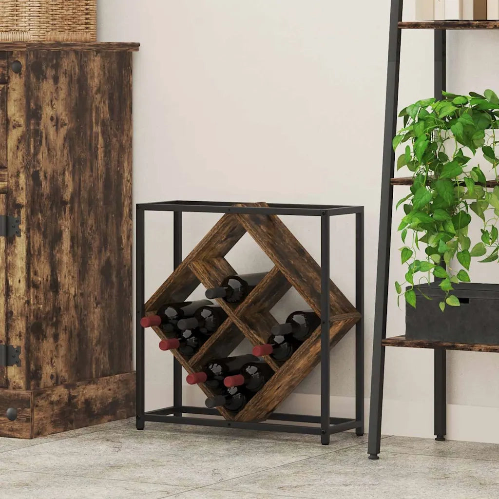 Portabottiglie Rovere fum¨¦ 51 x 18 x 52,5 cm Legno multistrato CFW6124305