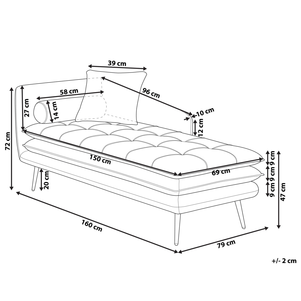 Chaise longue Blu e Azzurra versione sinistra Trapuntata Bottoni Spessamente Imbottiti Mobili Soggiorno versione sinistra
