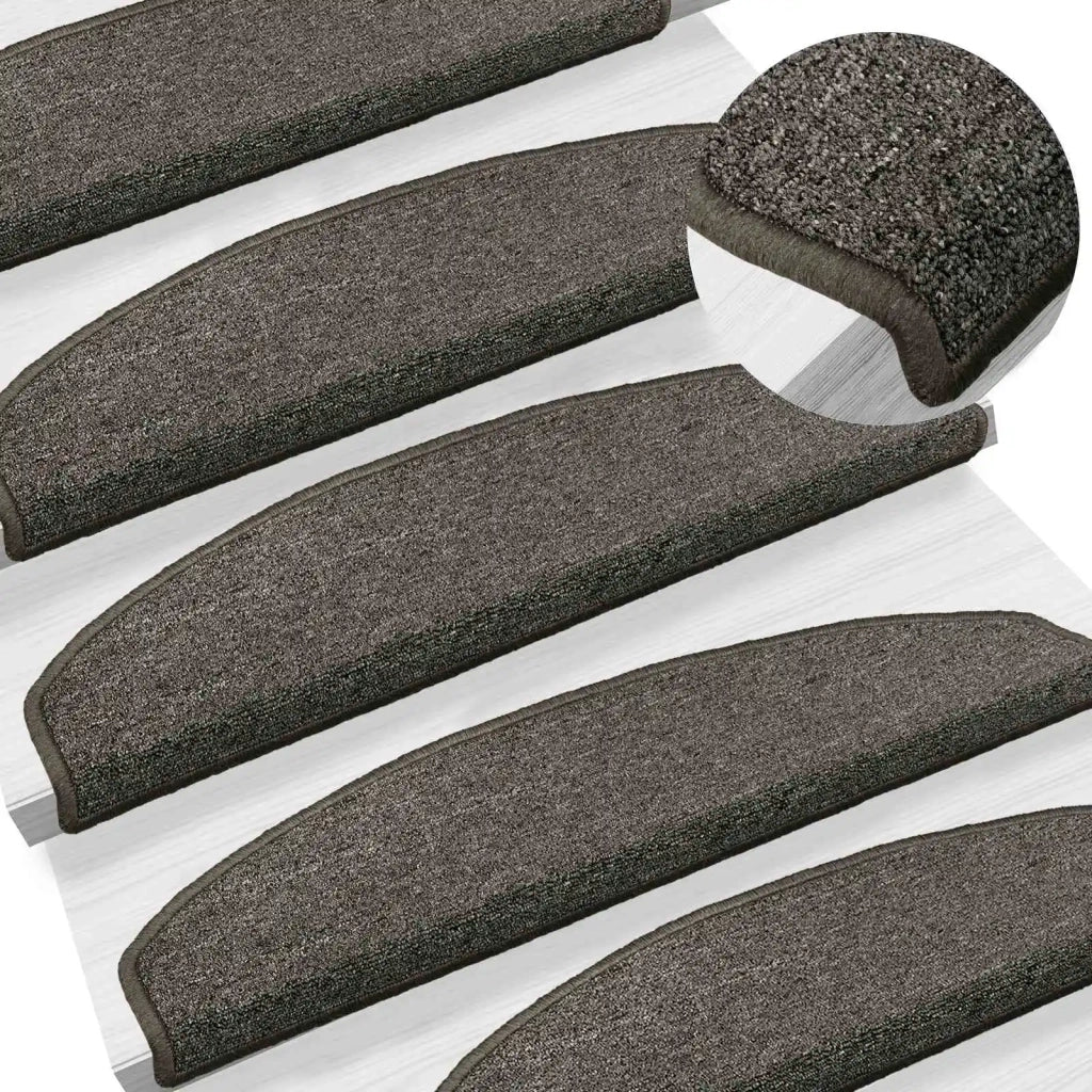 Tappetini per scale autoadesivi 15 pcs Grigio Scuro