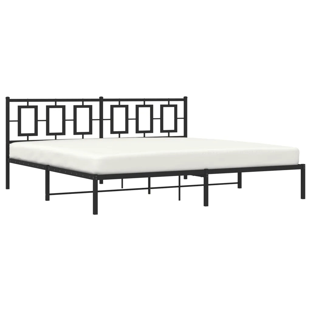 Giroletto con Testiera in Metallo Nero 200x200 cm 374248