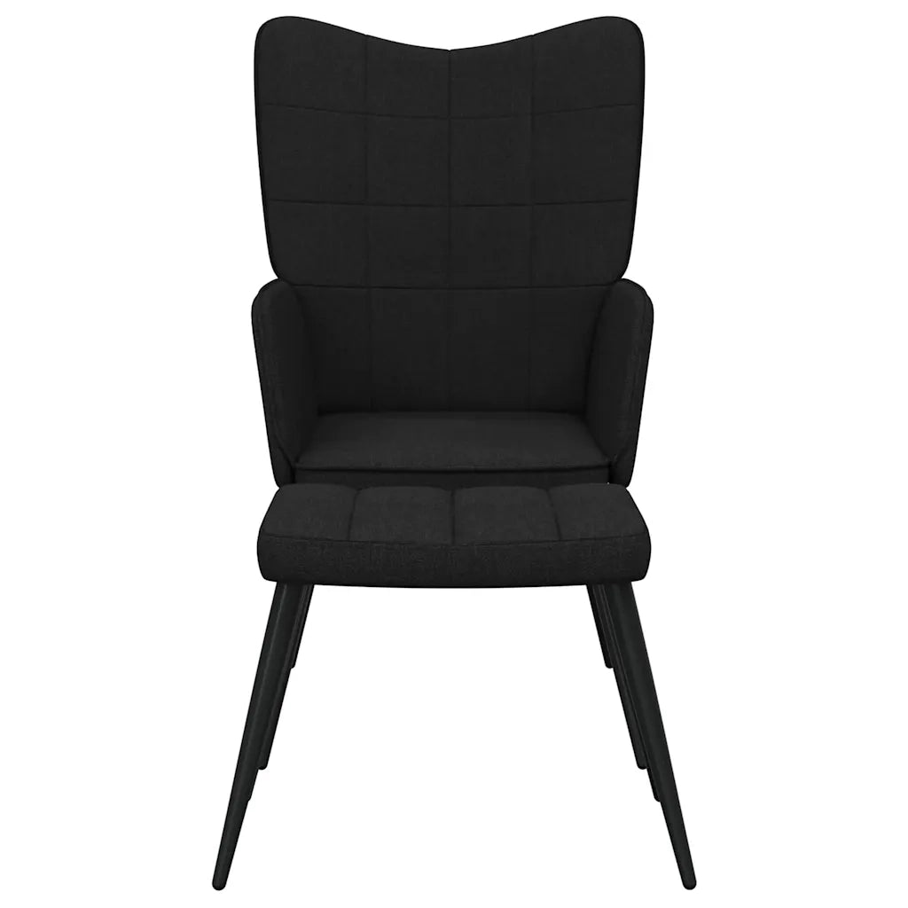 Poltrona Relax con Poggiapiedi Nera in Tessuto cod mxl 18433