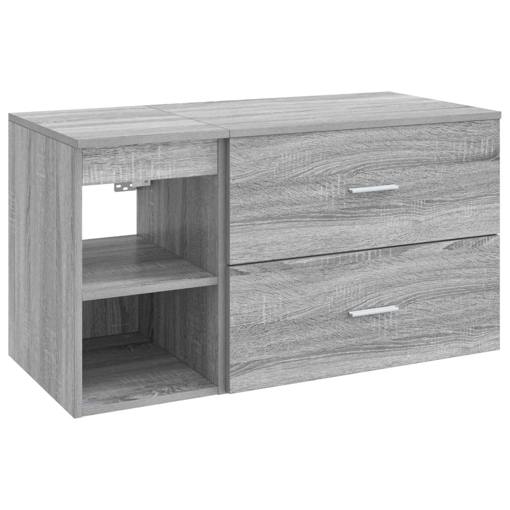 Set di mobili per il bagno 2 pcs Sonoma grigio 3403941