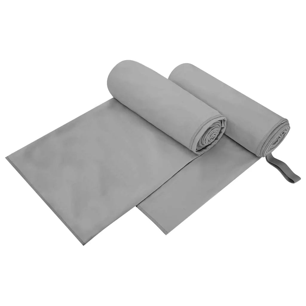 Asciugamani Sportivi 2 pz | Teli per bagno Grigio scuro 200 x 100 cm