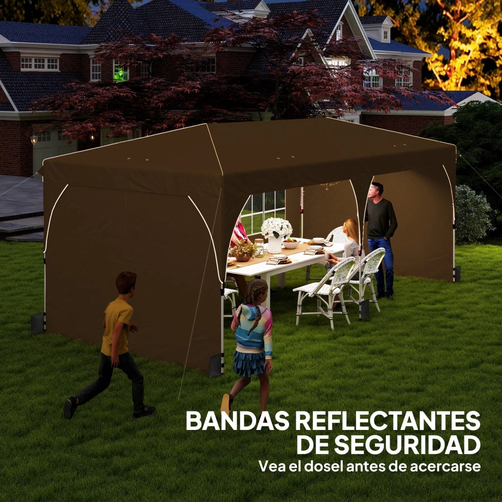 Tenda da giardino pieghevole ¨C zephmum ¨C beige 6x3 m impermeabile