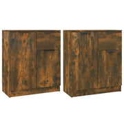 Credenze 2 pz | Madia | Buffet da pranzo | Armadio da pranzo Rovere Fumo 60x30x70 cm in Legno Multistrato