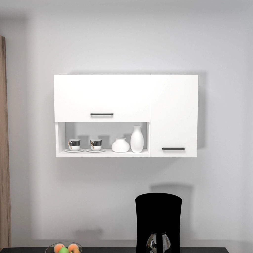 Rassa, Mobile Pensile 2 Ripiani, 90x52h cm Bianco