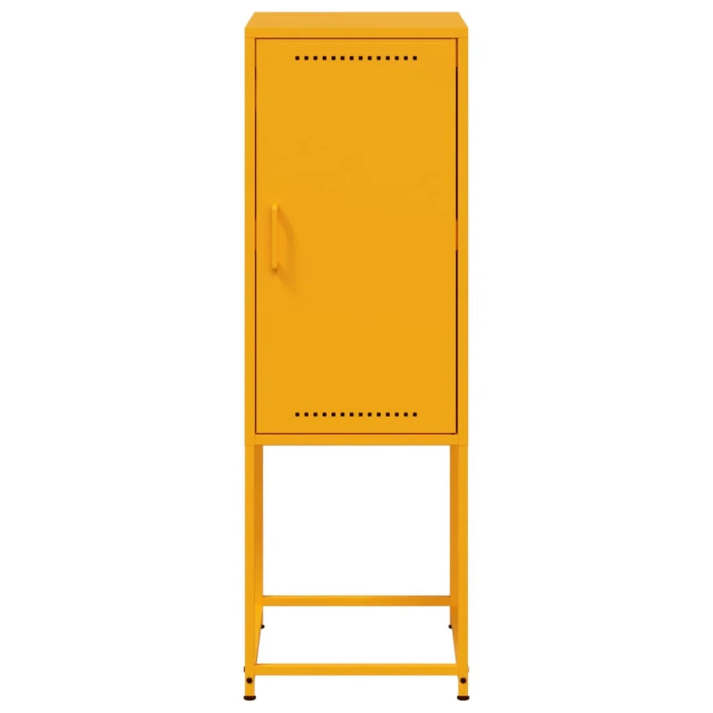 Buffet credenza cassettiera armadio mobile contenitore organizer per cucina soggiorno salotto giallo senape 36 x 39 x 107 cm acciaio giallo 02_0035691