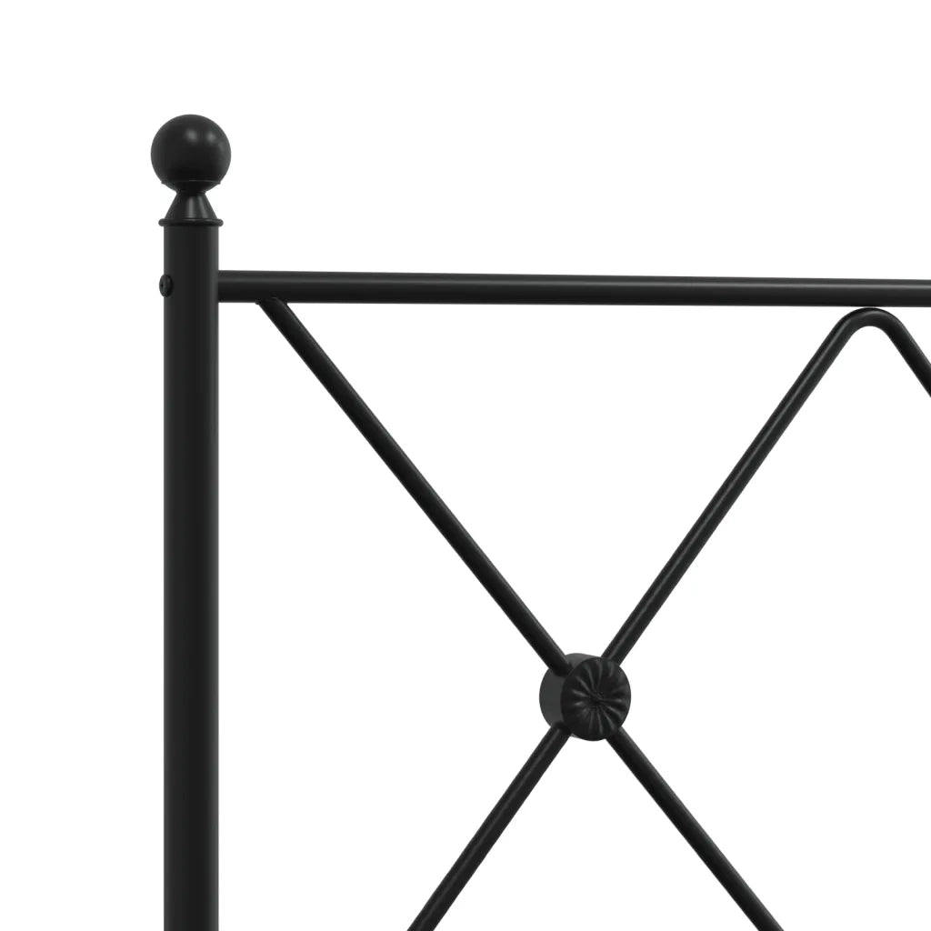 Giroletto con Testiera e Pediera-Struttura Letto Metallo Nero 90x200 cm 343557