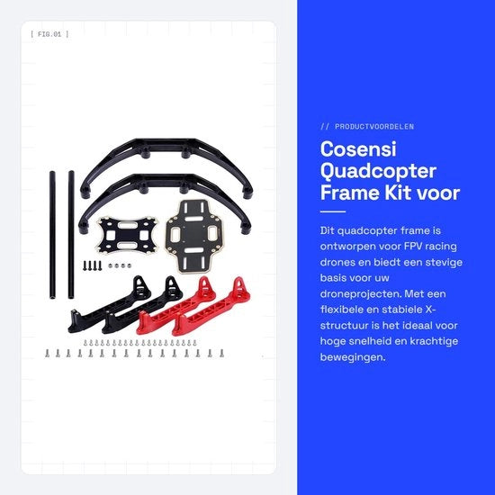 Quadcopter da FPV - 33 cm - Struttura Integrata - Pannello di Controllo - Disegno Flessibile e Resistente ai Colpi - Facile da Installare