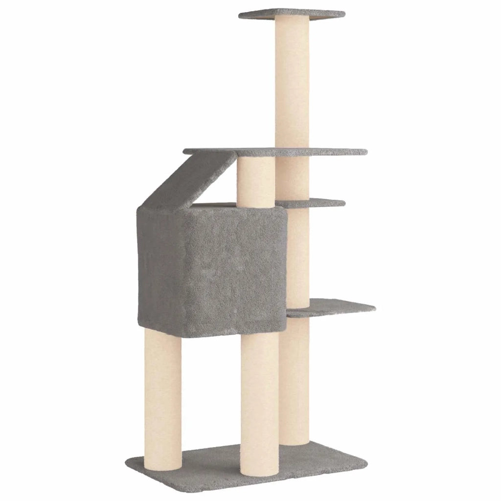 Albero per gatti con pali per graffiare in sisal Grigio Chiaro 42033067