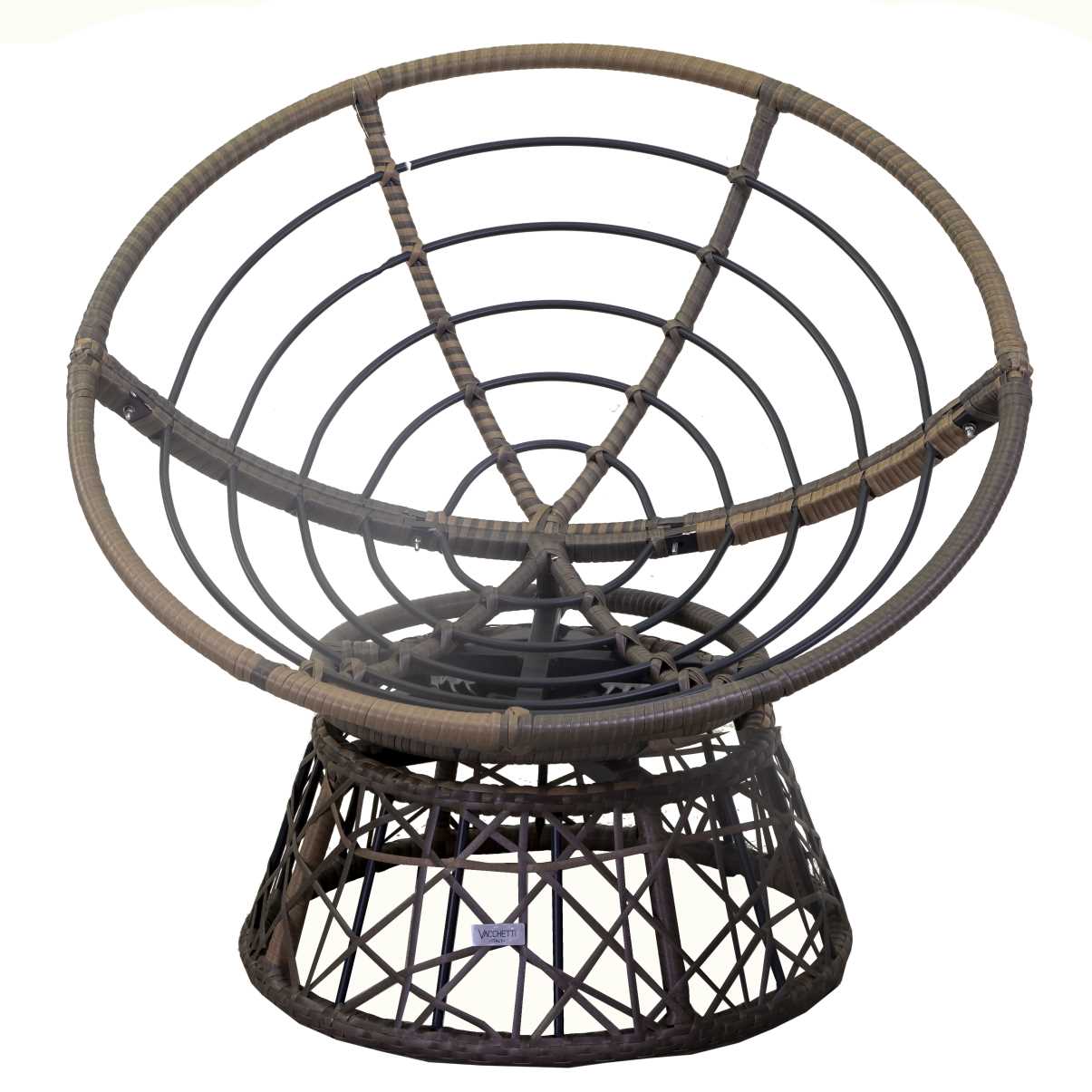 Poltrona da Giardino con Cuscino e Tavolino in Alluminio e Polyrattan  Baltimora Grigio