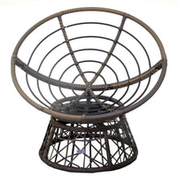 Poltrona da Giardino con Cuscino e Tavolino in Alluminio e Polyrattan  Baltimora Grigio