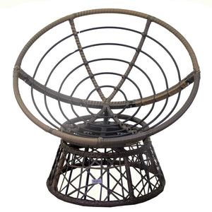 Poltrona da Giardino con Cuscino e Tavolino in Alluminio e Polyrattan  Baltimora Grigio