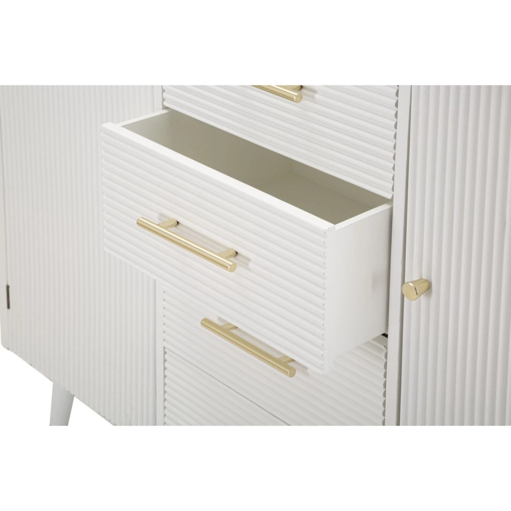 Credenza VKH24, Bianco, Legno, 117x37x90 cm