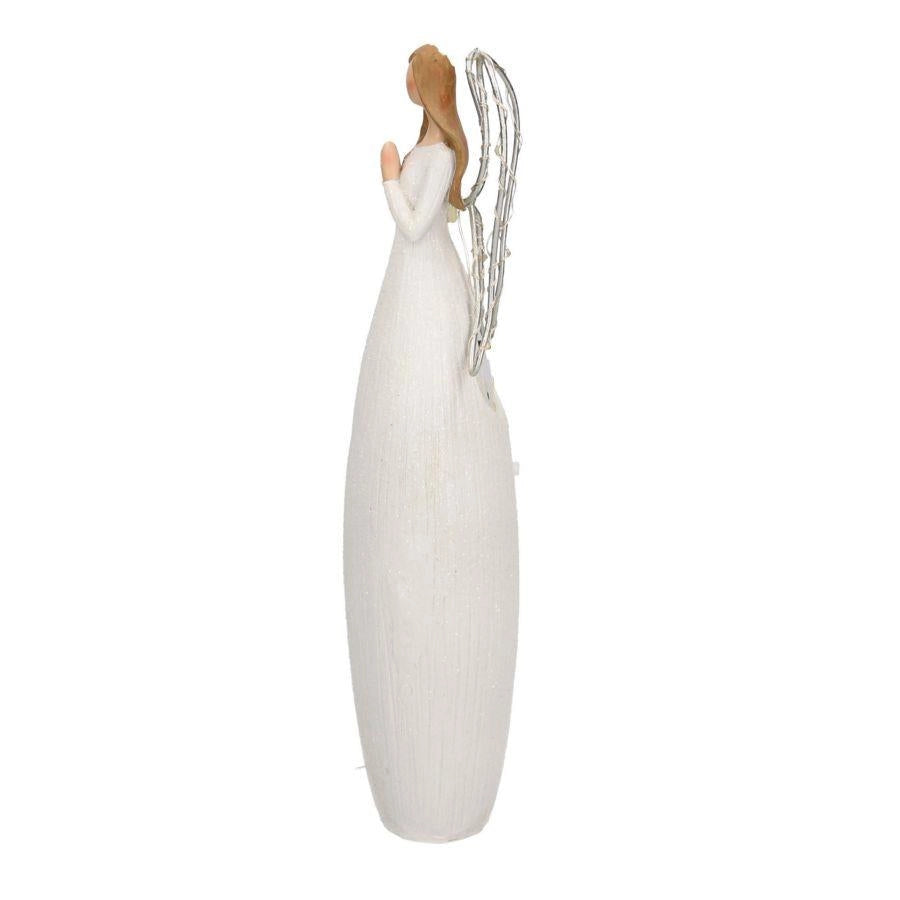 Angelo resina bianco con led cm 10x7xh30