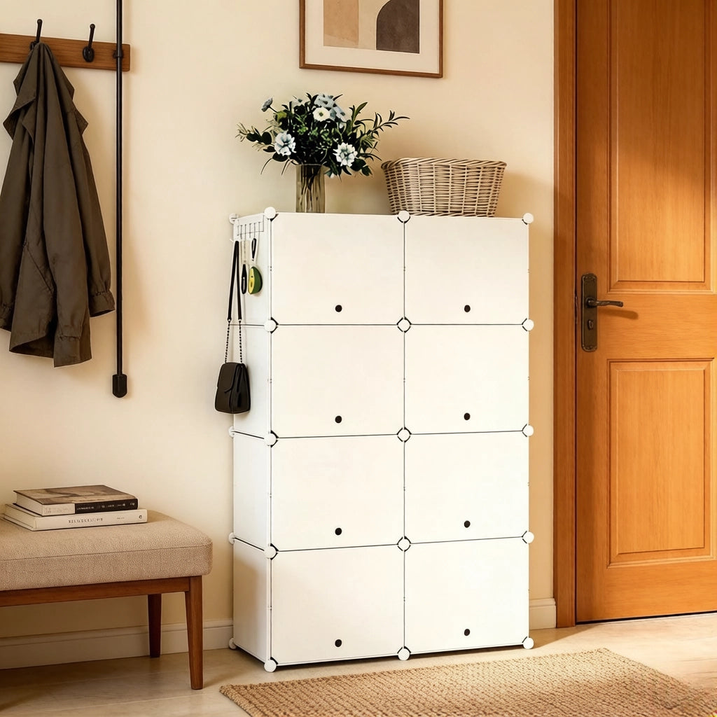 SCARPIERA 36,5x94x144 cm Bianca in ABS, Metallo e PP