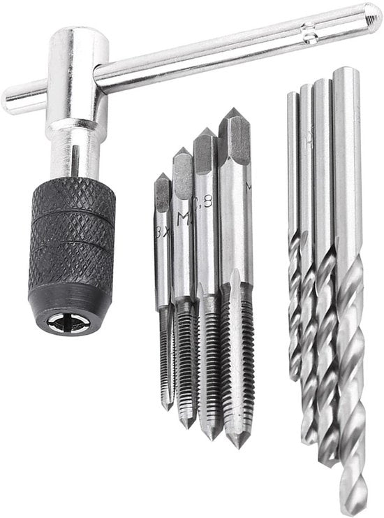 Set di chiavi a vite - Materiale in acciaio resistente - Viti M3-M6 - Trapani a spirale 2,5-5,2 mm - Kit di taglieria per fili - Peso ridotto 126 g - Set di taglieria per fili
