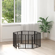 Cancello per cani 6 pcs Nero 60 x 60 cm Acciaio zincato 892021