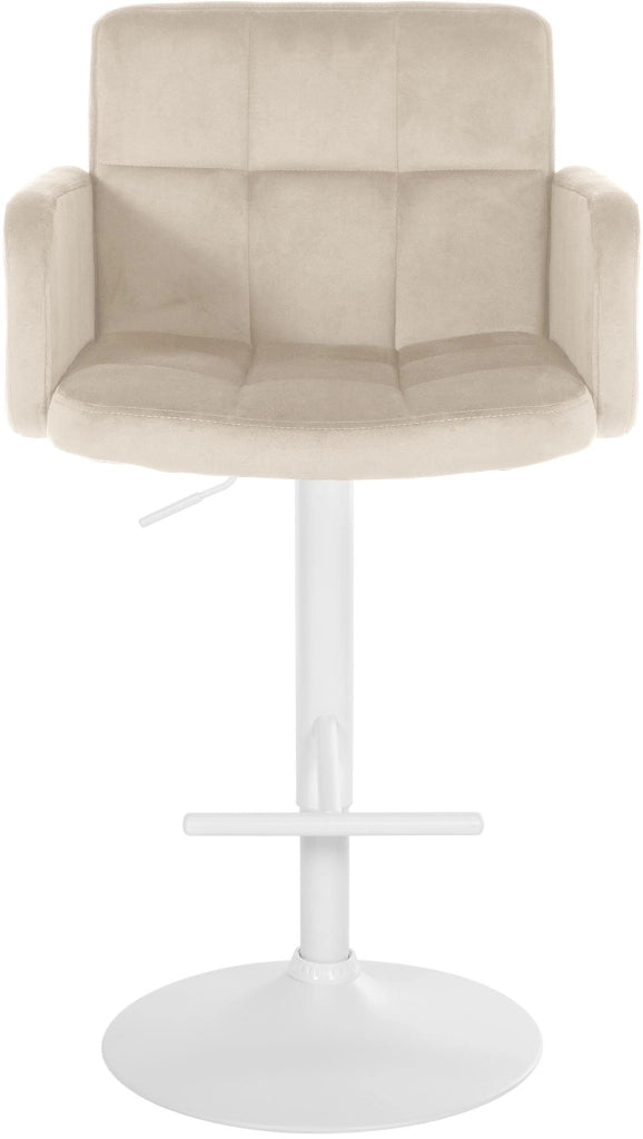 Set di 2 sgabelli da bar Los Angeles in velluto crema,bianco
